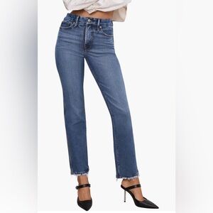 Good American Good Curve High Waisted Ankle Straight Leg Jeans size 12/31